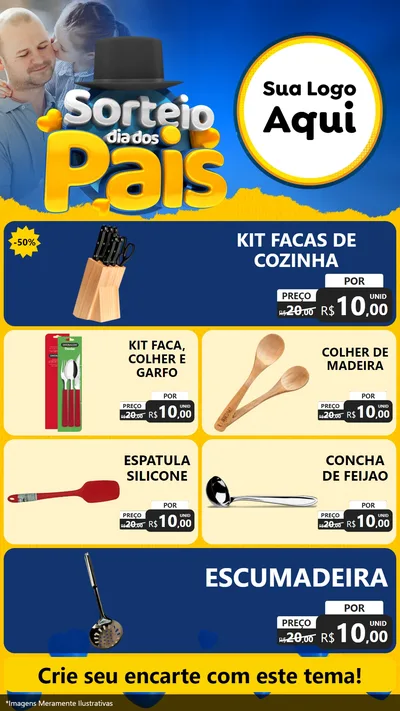 Modelo de TV para TV Vertical com o tema Sorteio Dia Dos Pais para Utilidades Domésticas