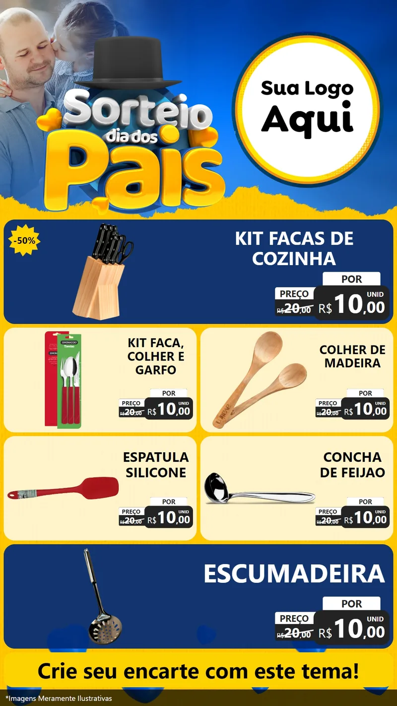 Modelo de TV para TV Vertical com o tema Sorteio Dia Dos Pais para Utilidades Domésticas