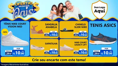 Modelo de TV para TV Horizontal com o tema Ofertas do Dia dos Pais para Calçados