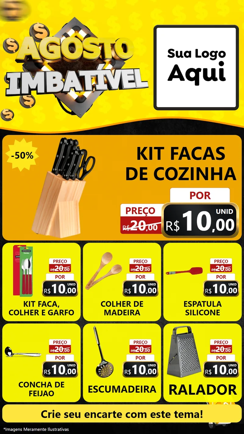 Modelo de Rede Social para Stories com o tema Agosto Imbatível para Utilidades Domésticas