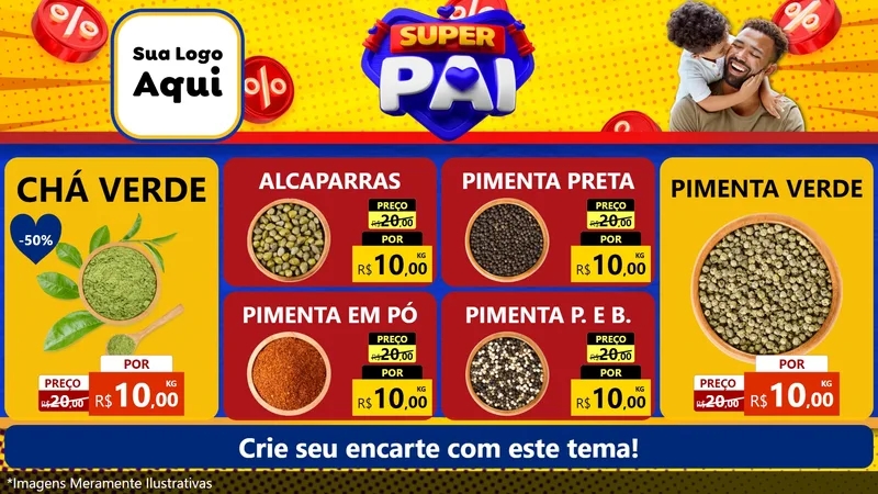 Modelo de TV para TV Horizontal com o tema Super Pai para Produtos Naturais