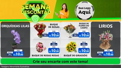 Modelo de TV para TV Horizontal com o tema Semana de Descontão - Copa para Floricultura e jardim
