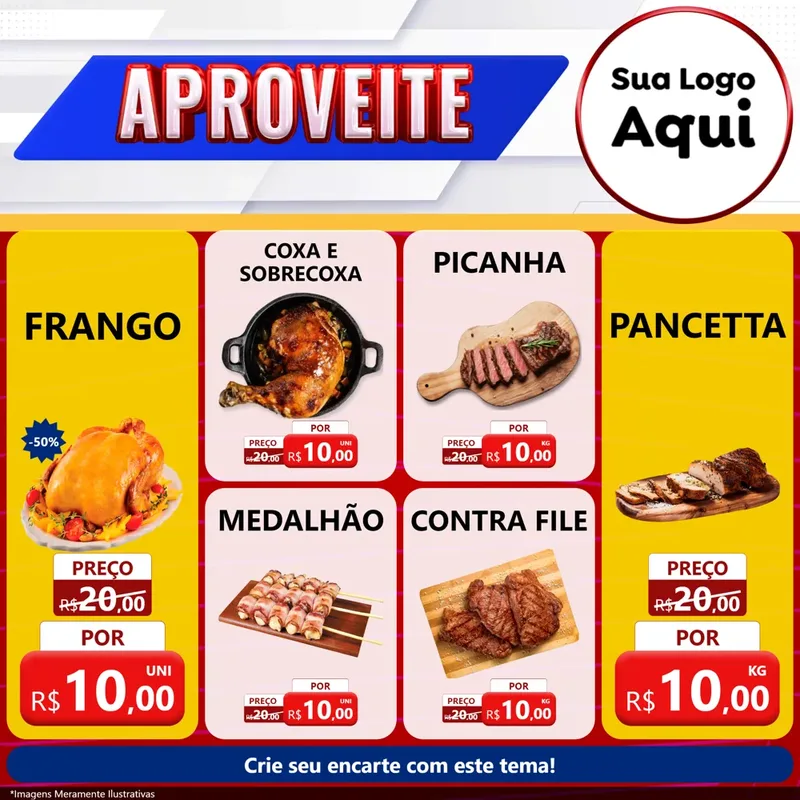 Modelo de Rede Social para Feed Facebook com o tema Aproveite para Assados