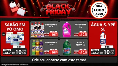Modelo de TV para TV Horizontal com o tema Black Friday para Produtos de Limpeza