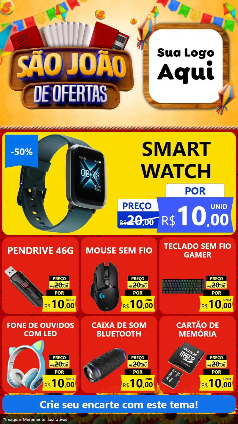 Modelo de Rede Social para Stories com o tema São João de Ofertas para Informática