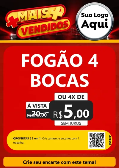 Modelo de Cartaz para Cartaz A4 Vertical com o tema Mais Vendidos para Móveis e Eletro