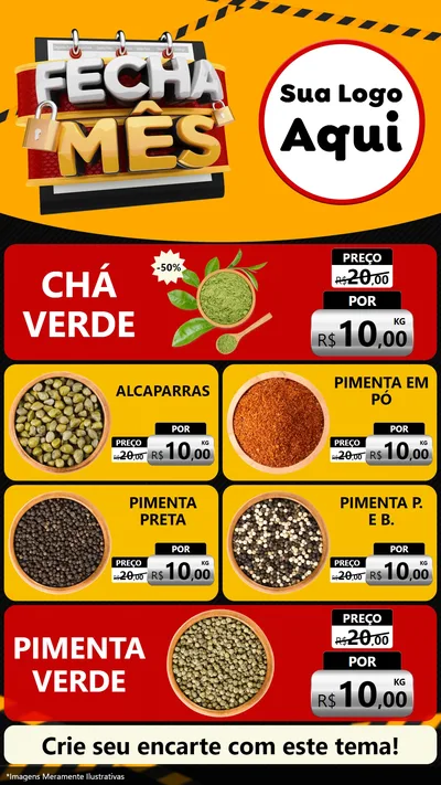 Modelo de TV para TV Vertical com o tema Fecha Mês para Produtos Naturais