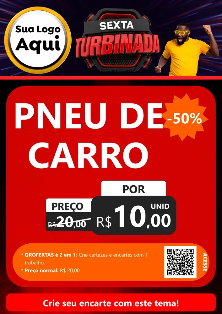 Modelo de Cartaz para Cartaz A4 Vertical com o tema Sexta Turbinada para Auto peças