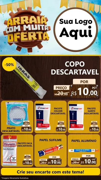 Modelo de Rede Social para Stories com o tema Ofertas de São João - Junina para Embalagens