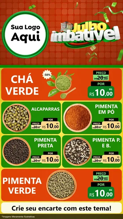 Modelo de TV para TV Vertical com o tema Julho Imbatível para Produtos Naturais