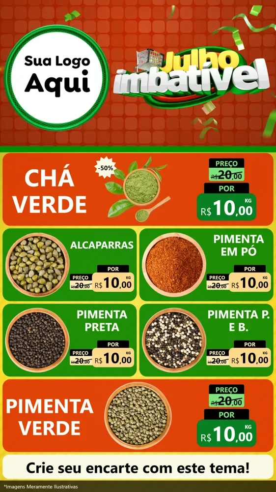 Modelo de TV para TV Vertical com o tema Julho Imbatível para Produtos Naturais