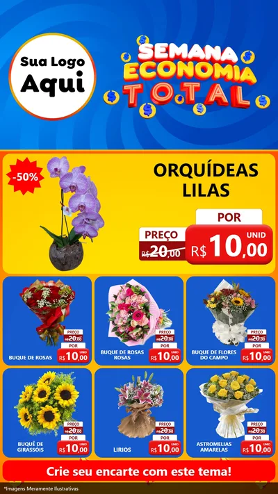 Modelo de Rede Social para Stories com o tema Semana Economia Total para Floricultura e jardim
