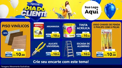 Modelo de TV para TV Horizontal com o tema Especial Dia do Cliente para Material para Construção