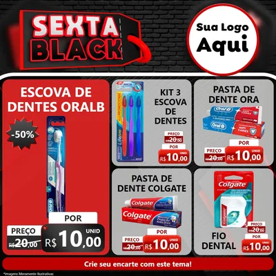 Modelo de Rede Social para Feed Facebook com o tema Sexta Black para Higiene Pessoal