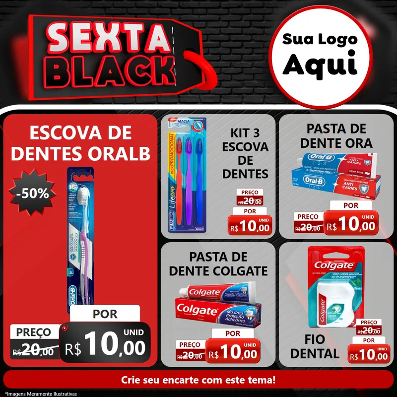 Modelo de Rede Social para Feed Facebook com o tema Sexta Black para Higiene Pessoal