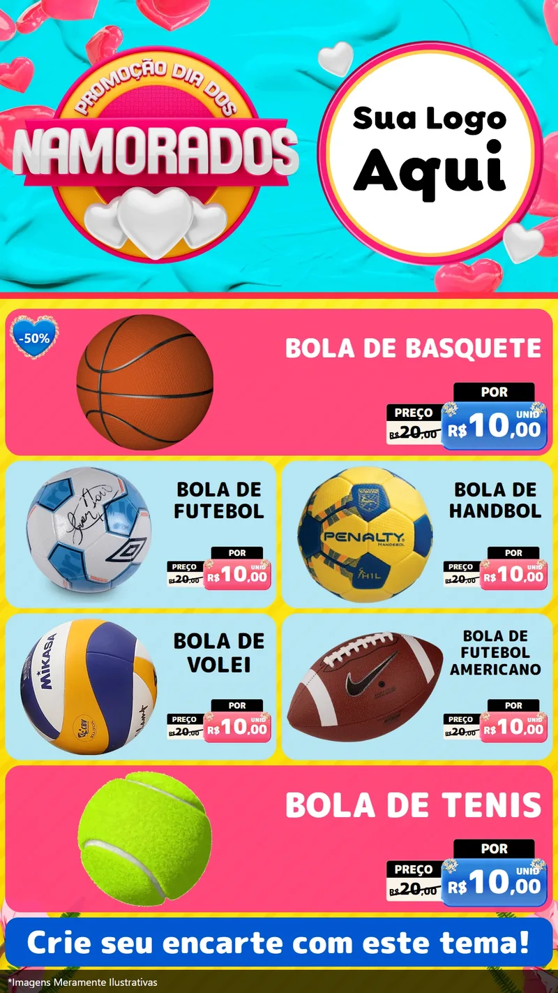 Modelo de TV para TV Vertical com o tema Promoção Dia dos Namorados para Artigos Esportivos