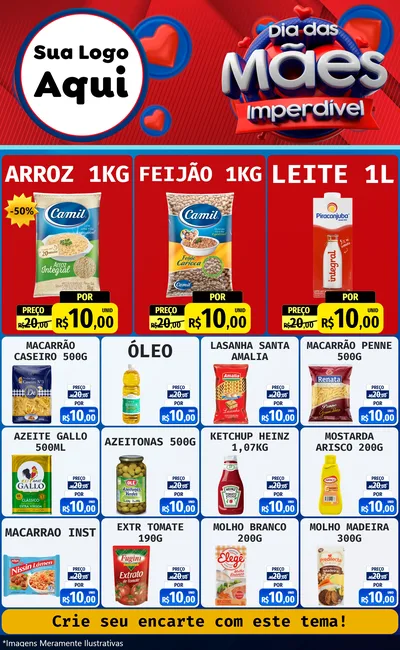Modelo de Encarte para Encarte Grande com o tema Dia Das Mães Imperdível para Supermercado