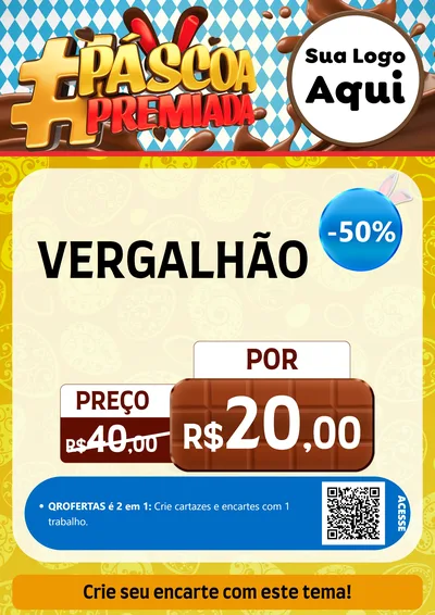 Modelo de Cartaz para Cartaz A4 Vertical com o tema Páscoa Premiada para Ferragens