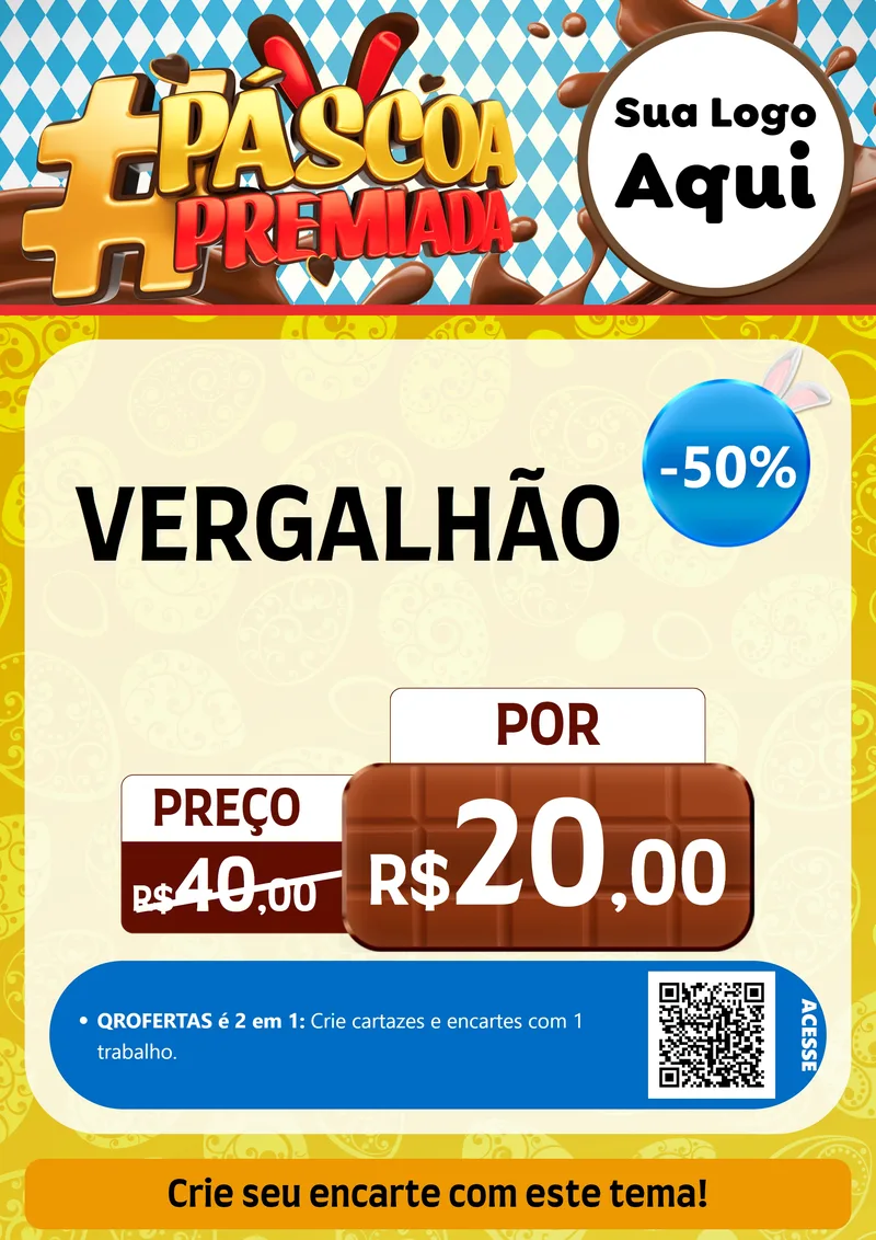 Modelo de Cartaz para Cartaz A4 Vertical com o tema Páscoa Premiada para Ferragens