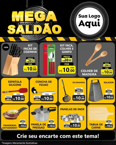 Modelo de Rede Social para Feed Instagram com o tema Mega Saldão para Utilidades Domésticas