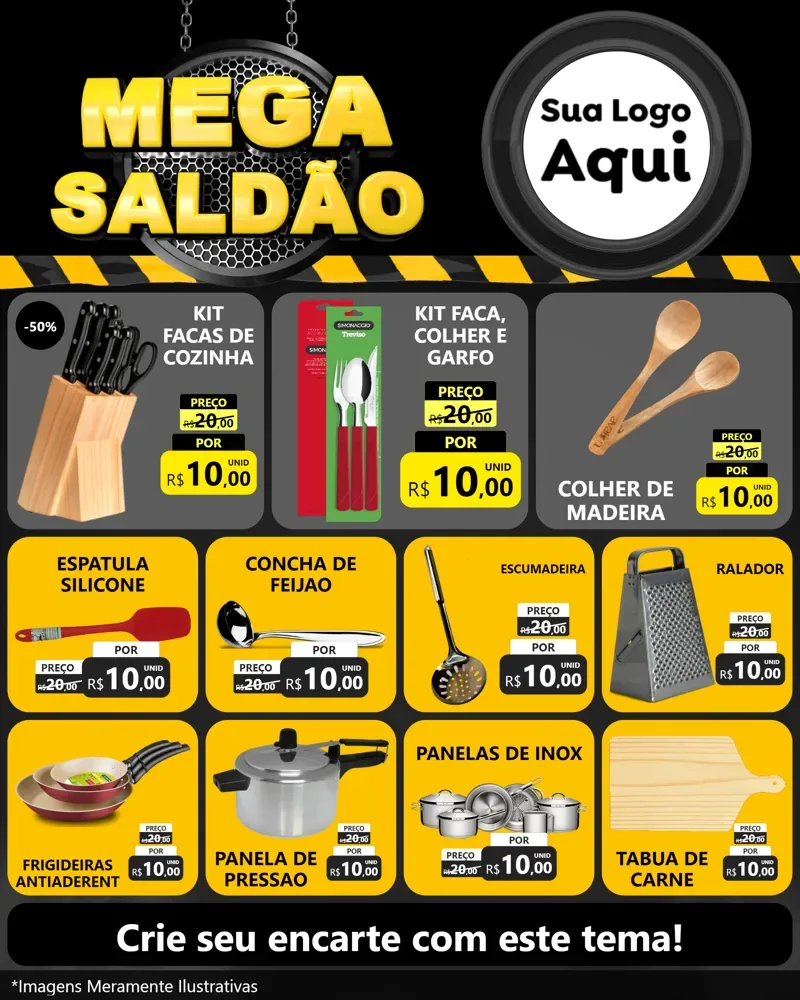 Modelo de Rede Social para Feed Instagram com o tema Mega Saldão para Utilidades Domésticas