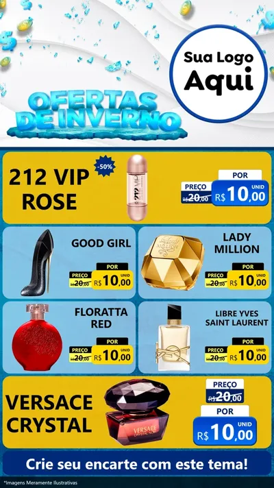 Modelo de TV para TV Vertical com o tema Ofertas de Inverno para Perfumes