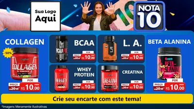 Modelo de TV para TV Horizontal com o tema Nota 10 para Suplementos alimentares