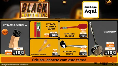 Modelo de TV para TV Horizontal com o tema Black November para Utilidades Domésticas