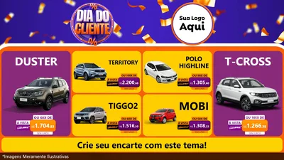 Modelo de TV para TV Horizontal com o tema Dia do Cliente para Concessionaria de Carros