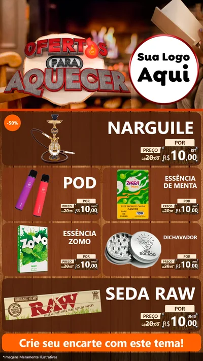 Modelo de TV para TV Vertical com o tema Ofertas Para Aquecer para Tabacaria