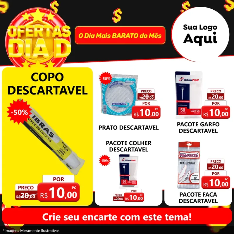 Modelo de Rede Social para Feed Facebook com o tema Dia D para Embalagens
