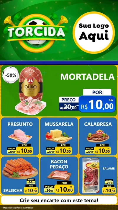 Modelo de Rede Social para Stories com o tema Torcida para Frios e Laticínios
