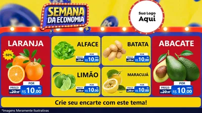 Modelo de TV para TV Horizontal com o tema Semana da Economia para Hortifrúti