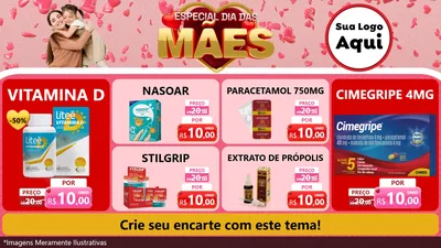Modelo de TV para TV Horizontal com o tema Especial Dia Das Mães para Farmácia