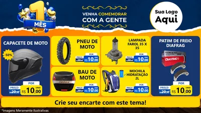 Modelo de TV para TV Horizontal com o tema Um Mês de Aniversário para Moto peças