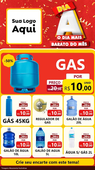 Modelo de Rede Social para Stories com o tema Dia A o Dia Mais Barato do Mês para Água e gás