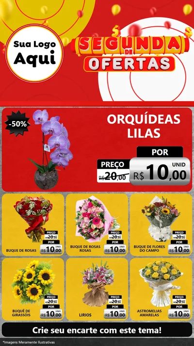 Modelo de Rede Social para Stories com o tema Segunda de Ofertas para Floricultura e jardim