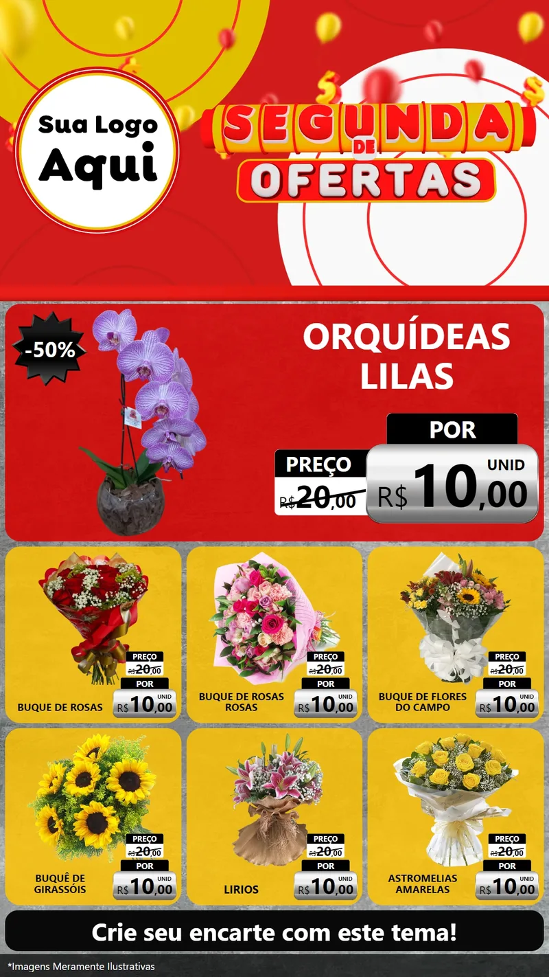 Modelo de Rede Social para Stories com o tema Segunda de Ofertas para Floricultura e jardim