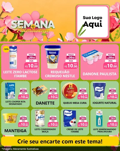 Modelo de Rede Social para Feed Instagram com o tema Semana da Primavera para Frios e Laticínios