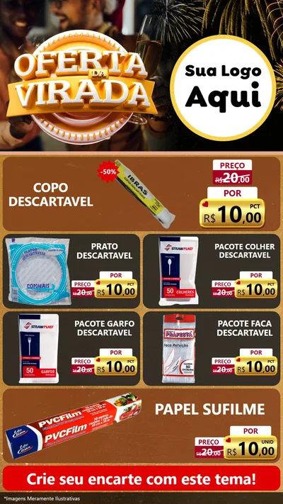 Modelo de TV para TV Vertical com o tema Oferta da Virada para Embalagens