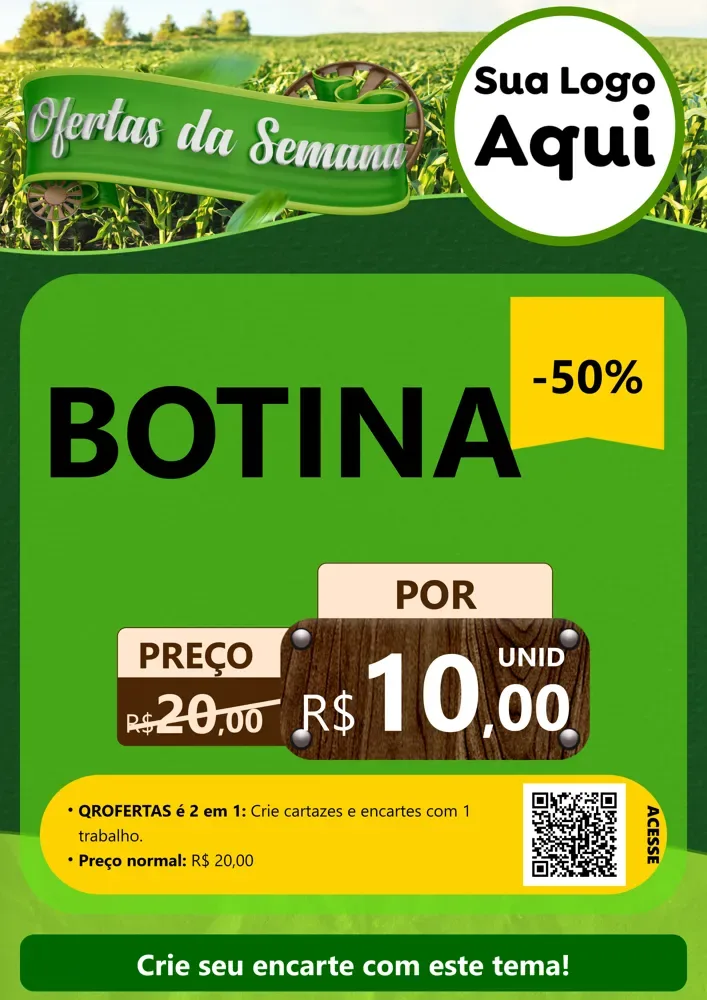Modelo de Cartaz para Cartaz A4 Vertical com o tema Ofertas da Semana para Agropecuária