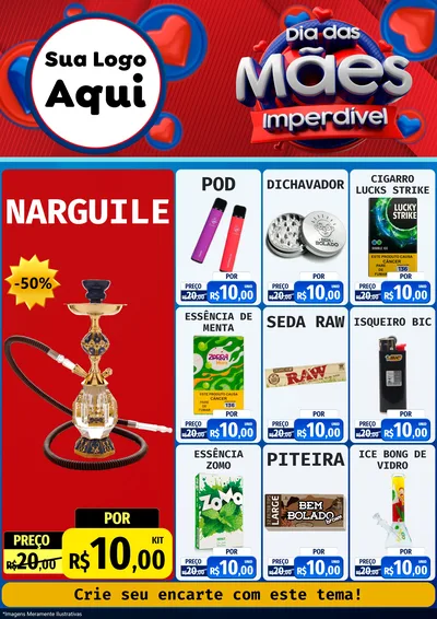 Modelo de Encarte para Encarte A4 Vertical com o tema Dia Das Mães Imperdível para Tabacaria