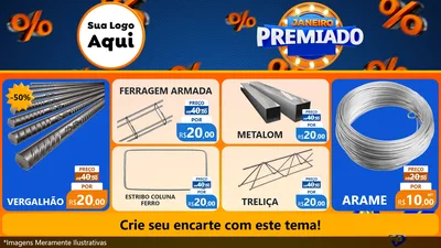 Modelo de TV para TV Horizontal com o tema Janeiro Premiado para Ferragens