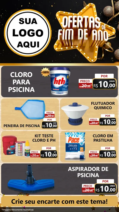 Modelo de TV para TV Vertical com o tema Ofertas de Fim de Ano para Produtos para Piscina
