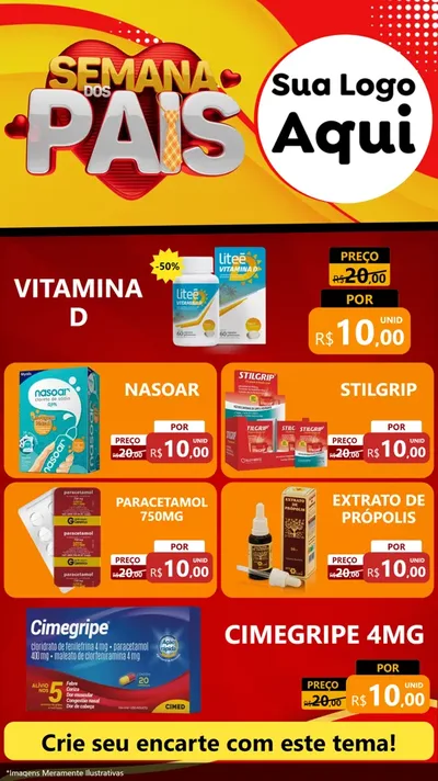 Modelo de TV para TV Vertical com o tema Semana Dos Pais para Farmácia