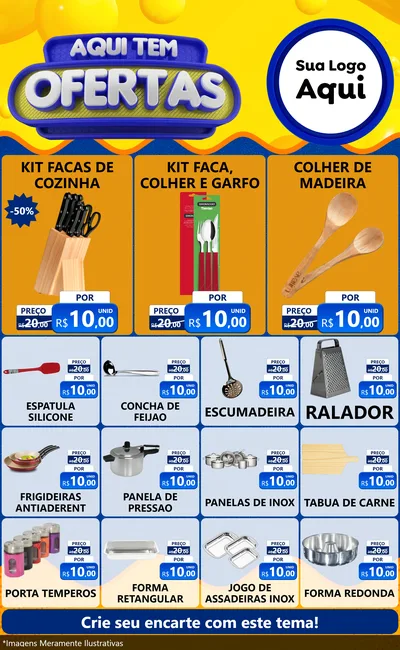 Modelo de Encarte para Encarte Grande com o tema Aqui Tem Ofertas para Utilidades Domésticas
