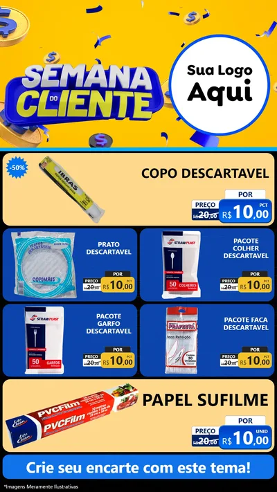 Modelo de TV para TV Vertical com o tema Semana do Cliente para Embalagens