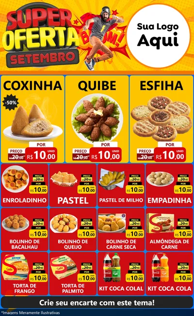 Modelo de Encarte para Encarte Grande com o tema Super Oferta Setembro para Salgadaria