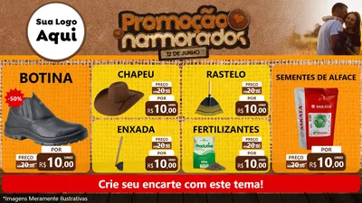Modelo de TV para TV Horizontal com o tema Promoção Namorados para Agropecuária