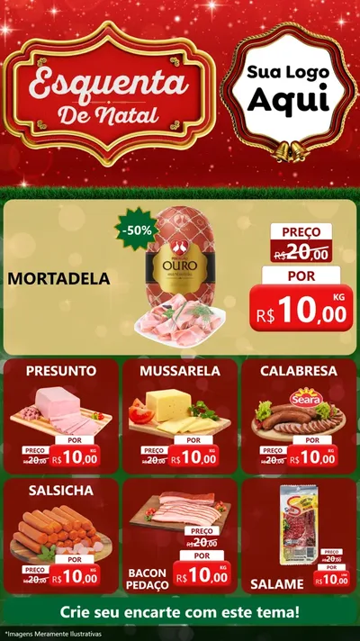 Modelo de Rede Social para Stories com o tema Esquenta de Natal para Frios e Laticínios